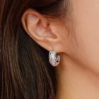Textured Hoop Earrings Silver - One Size