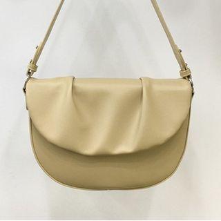 Shirred Flap Saddle Crossbody Bag
