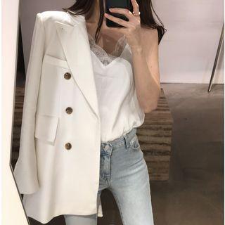 Pocket Detail Double-breasted Blazer