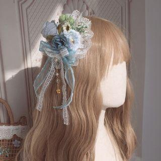 Lace Trim Ribbon Hair Clip