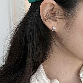 Metallic Heart Ear Studs