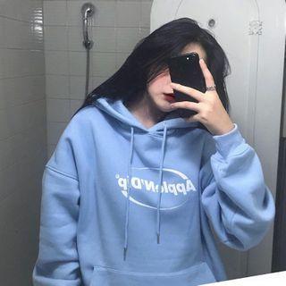 Lettered Hoodie Sky Blue - One Size