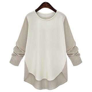 Long-sleeve Color Block Top