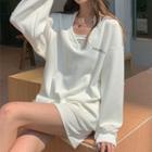 Lettering Sweatshirt / Strappy A-line Dress