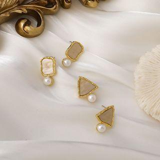 Shell Faux Pearl Dangle Earring