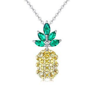 Rhinestone Pineapple Pendant Necklace