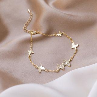 Butterfly Alloy Bracelet Gold - One Size