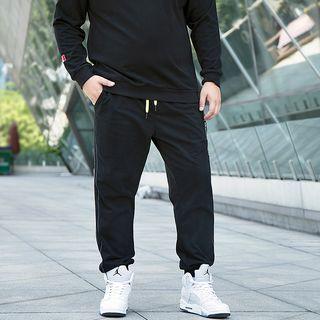 Plus Size Lettering Drawstring Pants