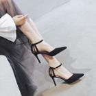 Ankle-strap Pointed Tie High-heel Sandals