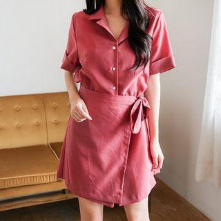 Wrap-front Shirt Dress