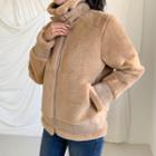 Buckled-neck Fuax-fur Jacket
