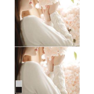 Round-neck Lace-detail Cardigan