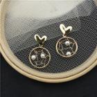 Alloy Heart Faux Pearl Dangle Earring 1 Pair - Stud Earrings - Love Heart & Dream Catcher - Gold - One Size