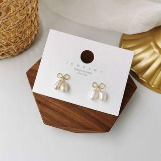 Bow Pearl Drop Earring As Shown In Figure -