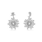 Fashion Snowflakes Asymmetric Earrings With White Austrian Element Crystal