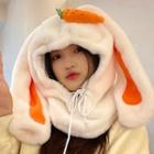 Rabbit Ear Carrot Chenille Balaclava Hat