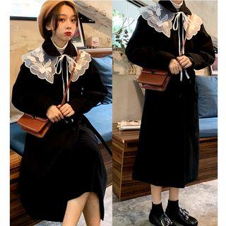 Lace Panel Button Long Coat