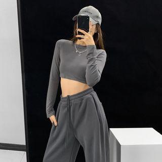 Long-sleeve Skinny Cropped T-shirt