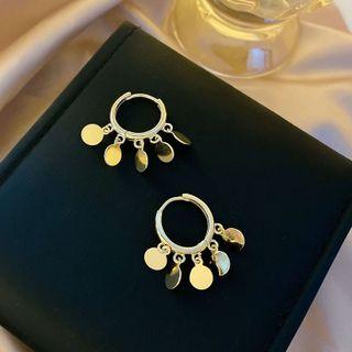 Disc Alloy Fringed Earring 1 Pair - Gold - One Size