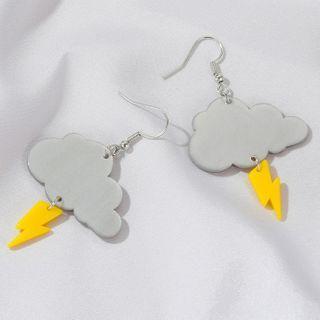 Acrylic Lightning Cloud Dangle Earring 1 Pair - 01-2786 - Gray - One Size