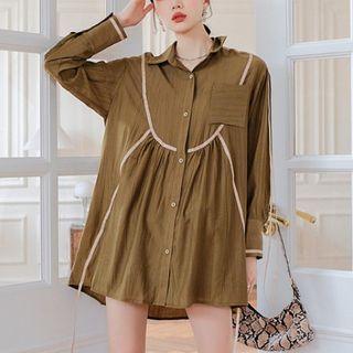 Long-sleeve Strappy Blouse