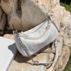 Faux Pearl Chain Crossbody Bag White - One Size