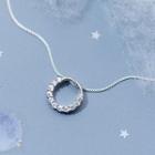 925 Sterling Silver Rhinestone Hoop Pendant Choker As Shown In Figure - One Size