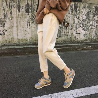 Cropped Wide-leg Harem Dress Pants