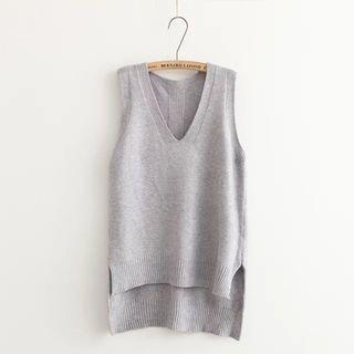 V-neck Long Sweater Vest