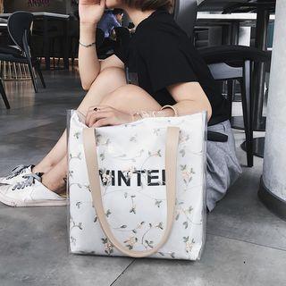 Transparent Panel Canvas Tote Bag