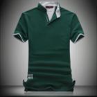 Piped Stand-collar Short-sleeve Polo Shirt