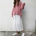 Lace-up Sweatshirt / Midi Skirt