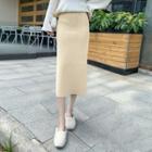High Waist Plain Striped A-line Skirt