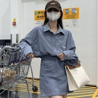 Corduroy Loose-fit Shirt / Mini Skirt