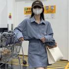 Corduroy Loose-fit Shirt / Mini Skirt