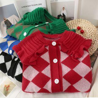 Argyle Peter Pan-collar Cardigan