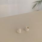 Faux-pearl Heart Ear Studs Gold - One Size