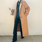 Single-breasted Raglan-sleeve Long Coat