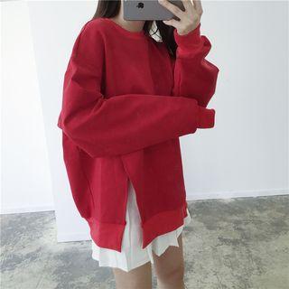 Plain Sweatshirt / Plain Pleated A-line Skirt