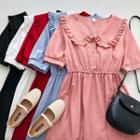 Short-sleeve Peter-pan Collar A-line Dress