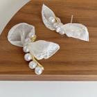 Faux Pearl Lace Dangle Earring 1 Pair - Silver Stud - White - One Size