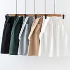 High-waist Plain Dual-pocket Jumper Skirt