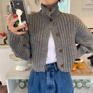 Turtle-neck Cropped Cardigan
