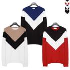 Plus Size Color-block Rib-knit Sweater