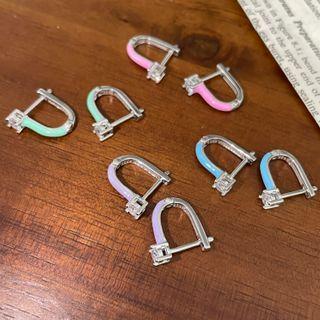 Glaze Sterling Silver Hoop Earring