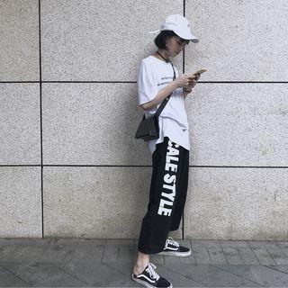 Letter Wide-leg Pants