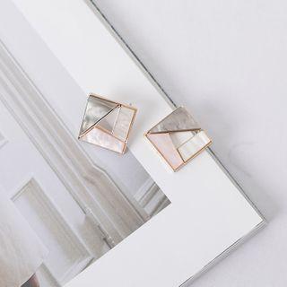 Square Studded Earrings Multicolor - One Size
