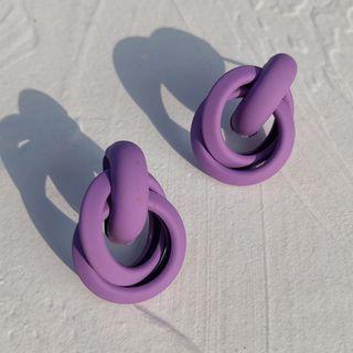 Alloy Hoop Layered Dangle Earring