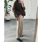 Slit-side Wide-leg Knit Pants