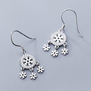 Snowflake 925 Sterling Silver Earring S925 Silver - Earring - Silver - One Size